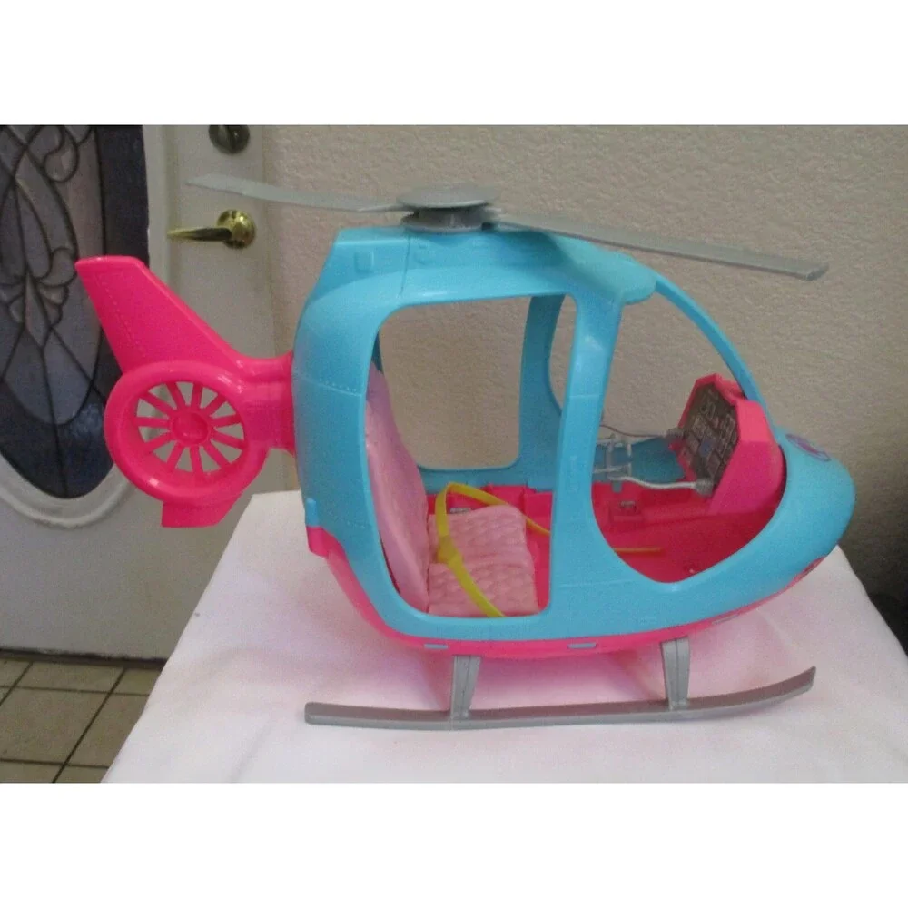 Barbie Doll Helicopter Dreamhouse Adventures Pink & Blue Spinning Rotor 2018